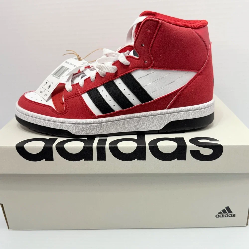 Adidas Break Start Mid Basketball Shoes Red Black White Men's Size 7 / Women's 8